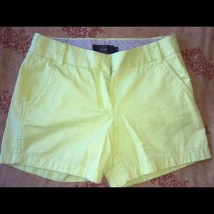 Neon yellow J.Crew Chino Shorts
